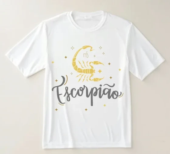 Camiseta Signo Escorpião Moda Astrológica e Estilosa