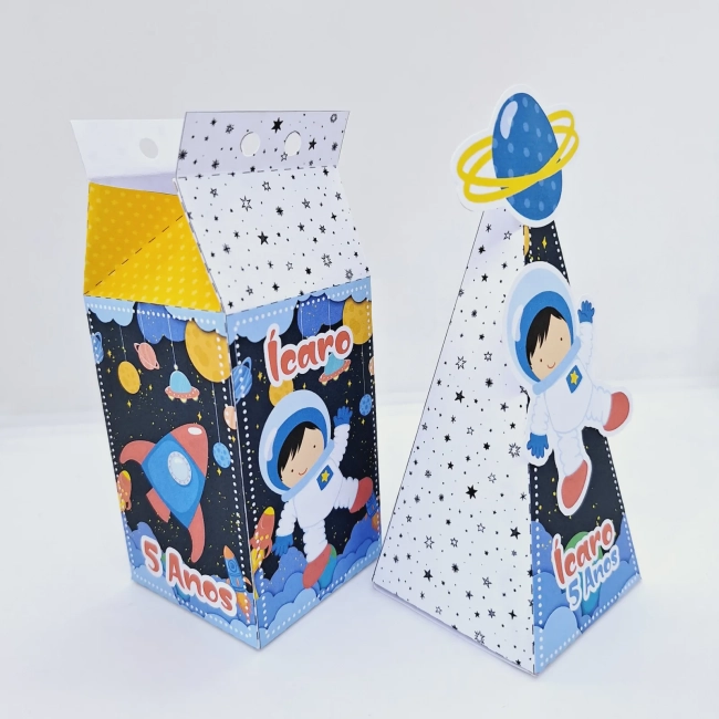 PEGUE E MONTE - Kit Festa Personalizado ASTRONAUTA - Decoração de Festa - Caixinhas Personalizadas