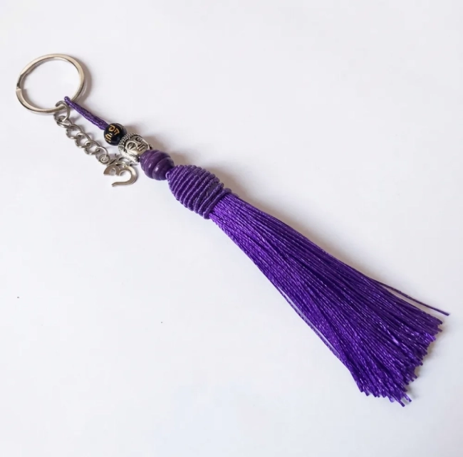 Chaveiro Espiritual Tassel Tulipa, Buda e Símbolo Om - Várias cores.