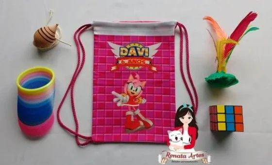 Mochila Brinquedos Retrô Tema Sonic
