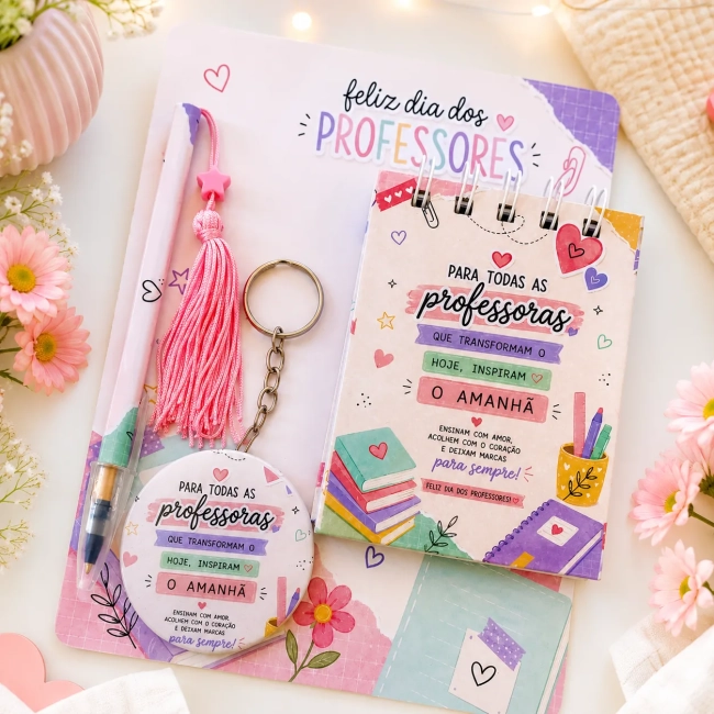 Kit personalizado dia dos professores | lembranças | mimo | professor