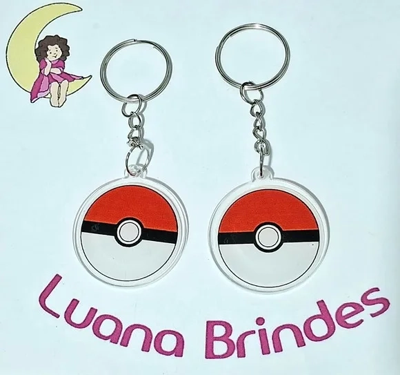 Chaveiro Pokémon Acrílico Impresso Pct C/6 Unidades Variados