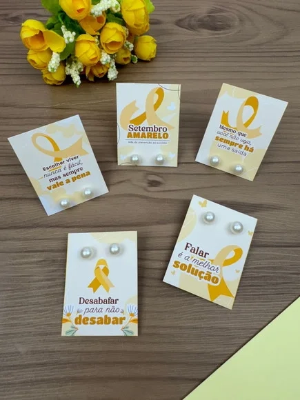 Tag para Brinco Setembro Amarelo - Não Acompanha Brinco