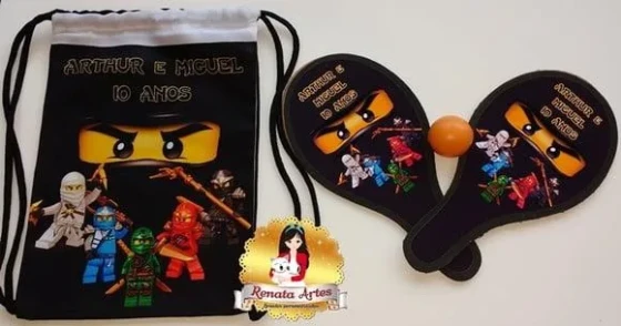Ninjago - Mochila Ping Pong Tema Ninjago Preto
