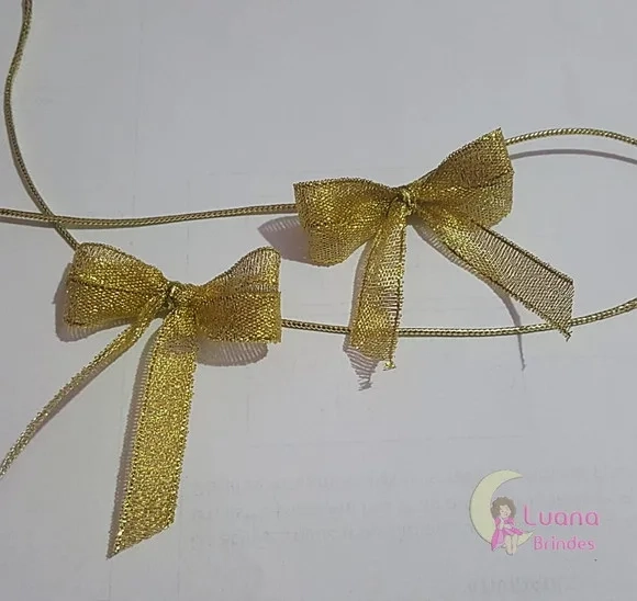 Lacinhos Dourados para Lembrancinhas - 5cm - pct c/8 unid