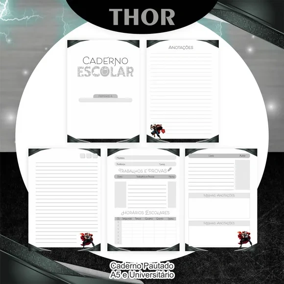 Caderno ou Agenda Personalizada Thor