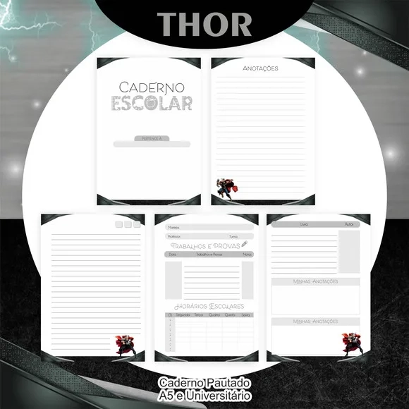 Caderno ou Agenda Personalizada Thor