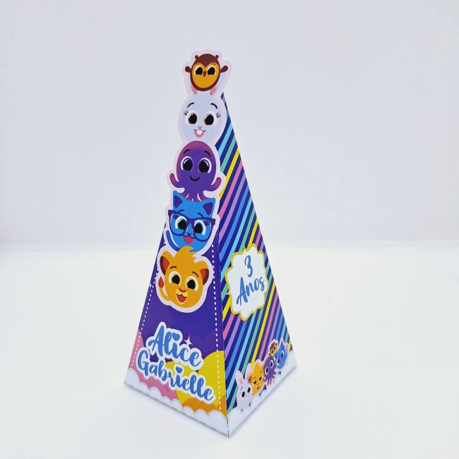 PEGUE E MONTE - Kit Festa BOLOFOFOS LILÁS - Decoração de Festa - Caixinhas Personalizadas