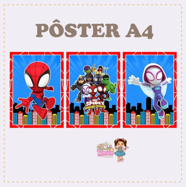 Kit Festa Só Um Bolinho SPIDEY E SEUS AMIGOS ESPETACULARES - Decoração de Festa