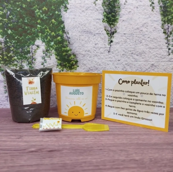 30 unidades Kit Jardinagem Primeira volta ao Sol - Trabalhamos com qualquer tema - Informar tema no chat.