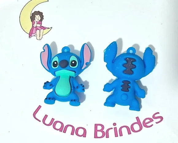 Pingente Stitch de Borracha 5cm - Pacotes com 2 Unidades