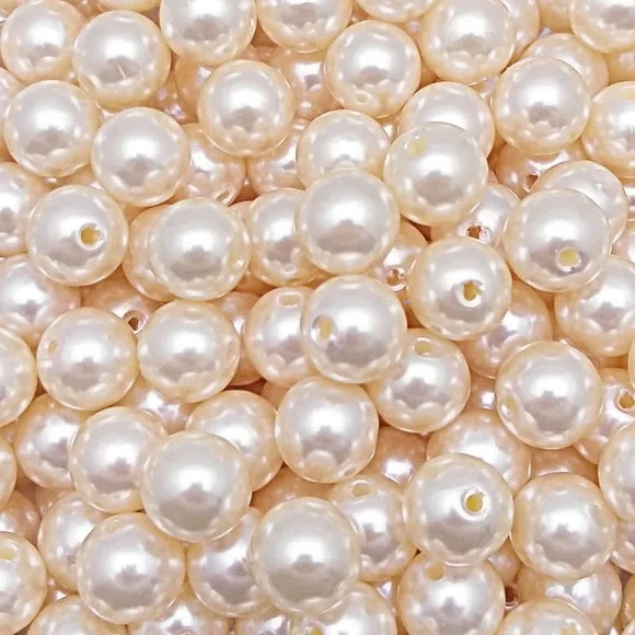 Pérolas Lisa Champagne - 12mm - pct c/ 50 unidades