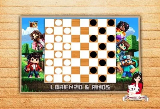 Jogo de Damas Personalizado Minecraft Filme