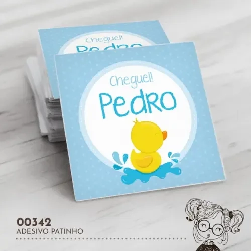 Adesivo Quadrado Patinho - 00342