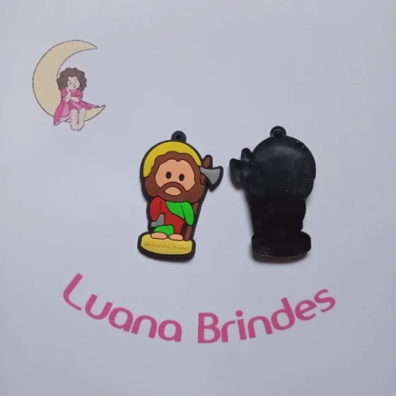 Pingente São Judas de Borracha 5cm Pct 5 Unidades