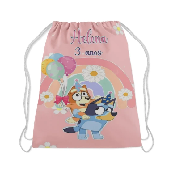 Mochilinha Personalizada para lembrancinhas do Bluey e Bingo