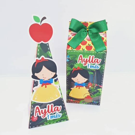 PEGUE E MONTE - Kit Festa Personalizado BRANCA DE NEVE BABY - Decoração de Festa - Caixinhas Personalizadas