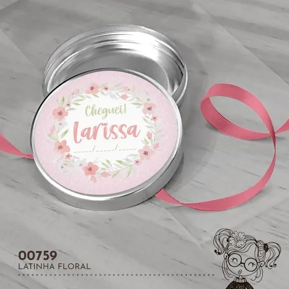 Latinha Adesivada Floral - 00759