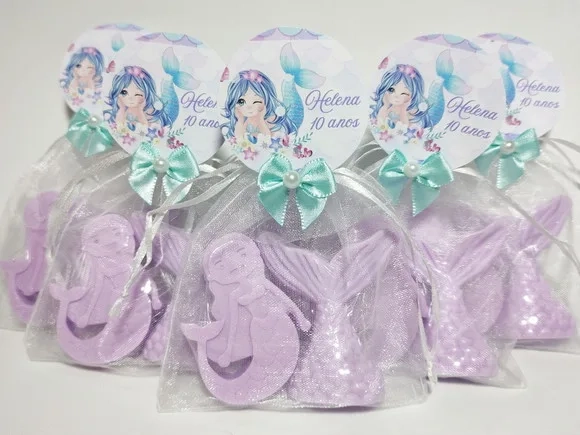 Lembrancinha Tema Sereia, Kit Sabonetes Sereia com Cauda