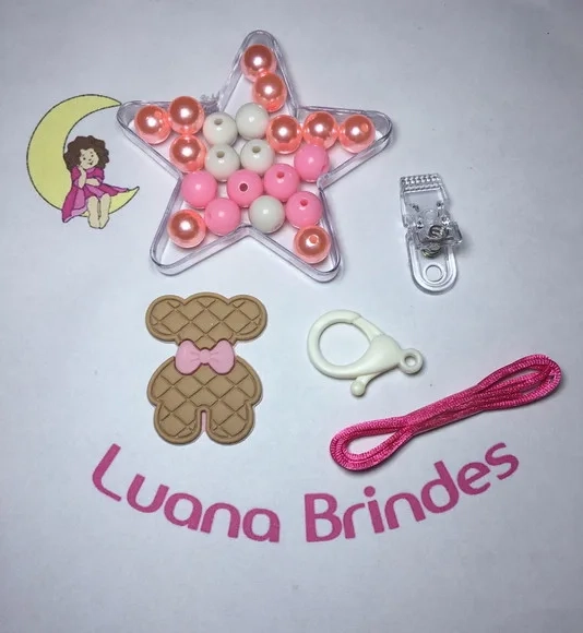 Kit Prendedor de Chupeta Mini Ursinho 1 Kit.