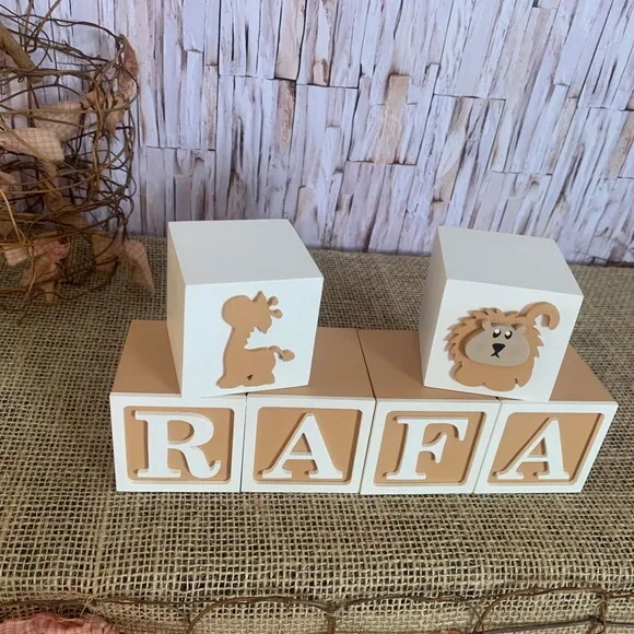 Cubos Personalizados para Decoração de quarto de Bebê - Tema Safari