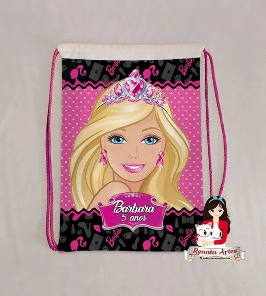 Mochila de Tecido Personalizada Barbie Nova