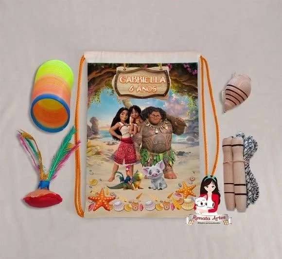 Mochila Boa Infância Personalizada Tema Moana 2