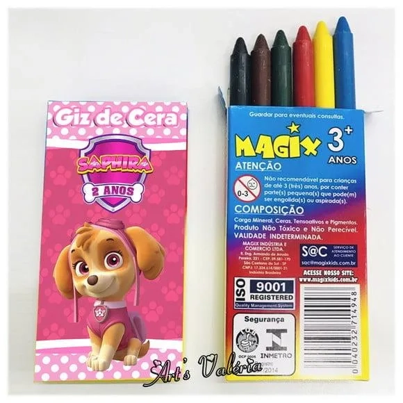 Giz de Cera Personalizado - Caixa com 6 Cores