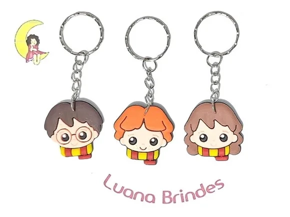 Chaveiro Harry Potter Emborrachado Pacote com 6 Unidades