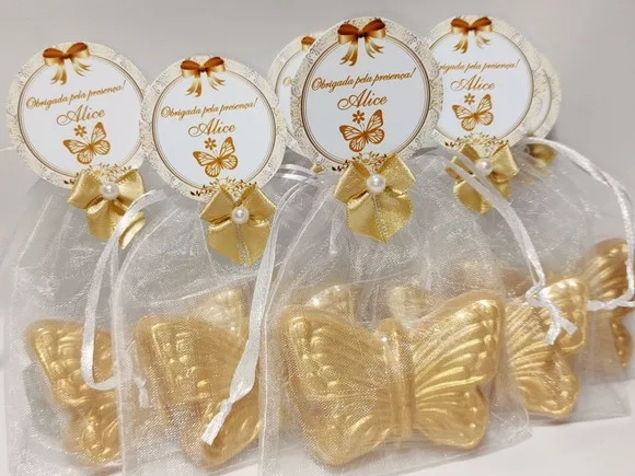 Lembrancinha Aniversário 50 Anos Feminino Sabonete Borboleta