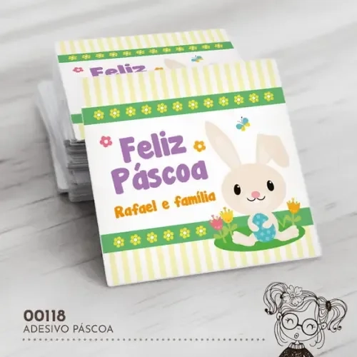 Adesivo Quadrado Páscoa - 00118