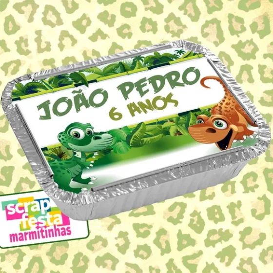 Marmitão 500ml Personalizada Festa Dinossauro