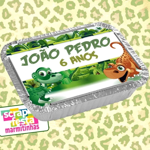 Marmitão 500ml Personalizada Festa Dinossauro