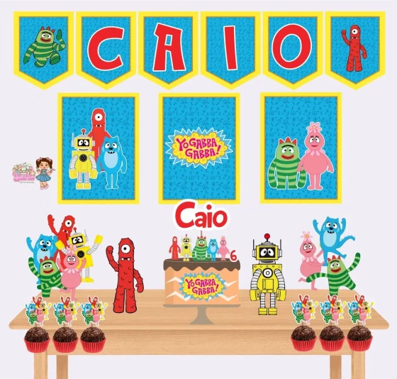 Kit Festa Só Um Bolinho YO GABBA GABBA - Decoração de Festa