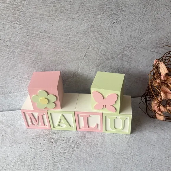 Tons Pastel Cubos 6x6cm Decoração Bebê