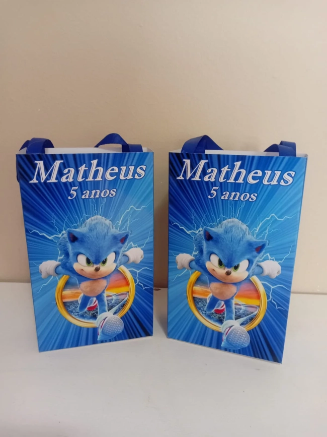 Sacolinhas Personalizadas Sonic para Lembrancinhas