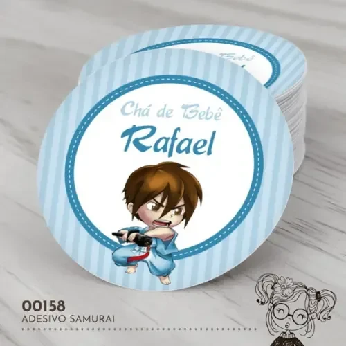 Adesivo Redondo Samurai - 00158
