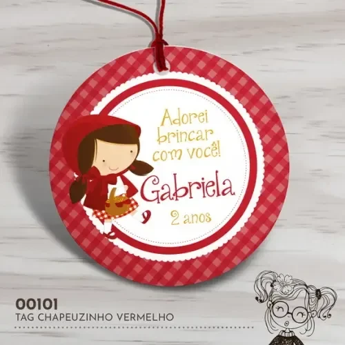 Tag Redonda Chapéuzinho Vermelho - 00101