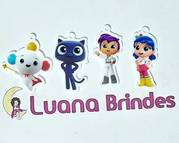 Pingente Vera e o Reino do Arco Iris Acrílico Pct C/8 Peças