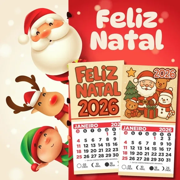 Mini Calendário 2026 Natal