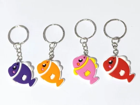 Chaveiro Peixinhos Coloridos Emborrachado Pacote C/8 Unidade