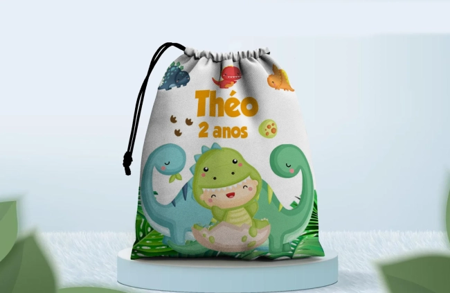 Saquinho Surpresa Personalizado dos Dinossauros Baby