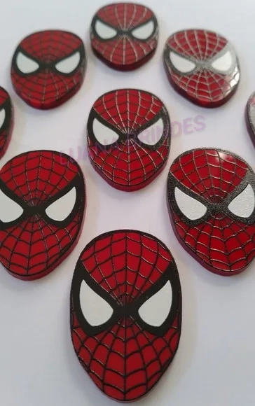 Aplique Homem Aranha de acrílico U.V - pct c/6 unid