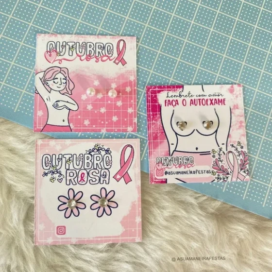 Tag com Brinco Outubro Rosa