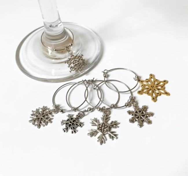 Kit Marcador De Taças Flocos (Escolha O Modelo) Natal / Ano Novo