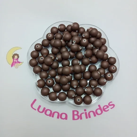 Bolinha Emborrachada Marron 10mm Pct 100 Unidades