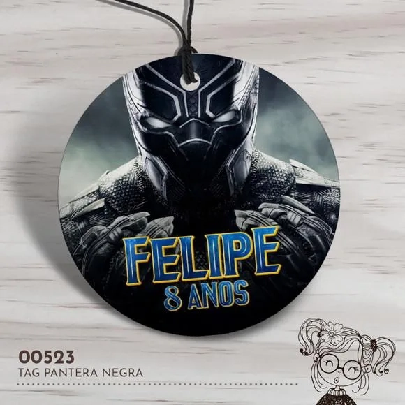 Tag Redonda Pantera Negra - 00523