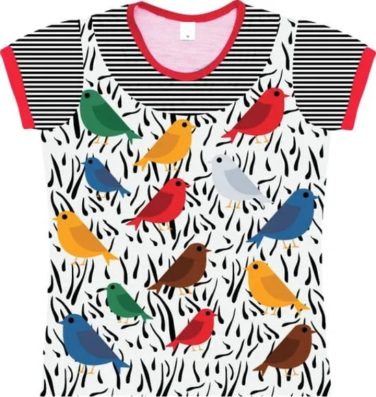 Baby Look Infantil Passarinhos