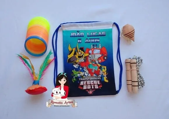 Mochila Boa Infância Tema Transformers Rescue Bots
