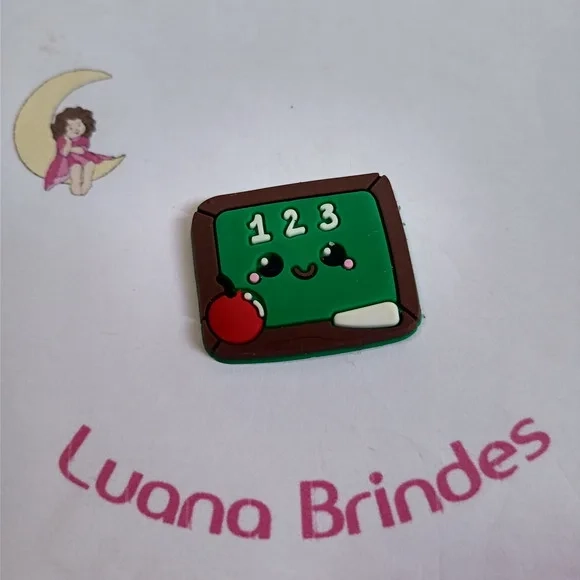 Aplique Escolar Lousa Emborrachado 2,8cm Pct 6 Unidades